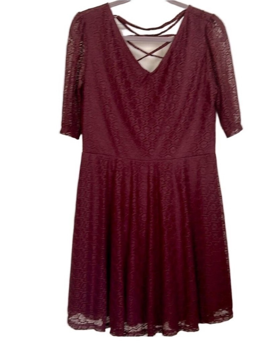 Burgundy Lace Dress Red Lace Dress Size XL Love, Fire Singer Songwriter
